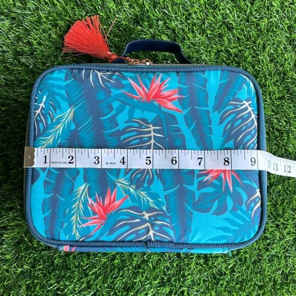DIRTY WORKS Tropical Print Makeup Cosmetics Case Toiletry Bag Storage Travel - Picture 9 of 10